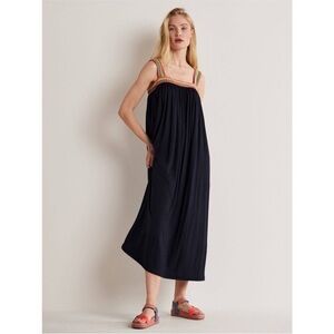 Boden Navy Blue Maxi Dress w/ Crochet Trim - Size 10